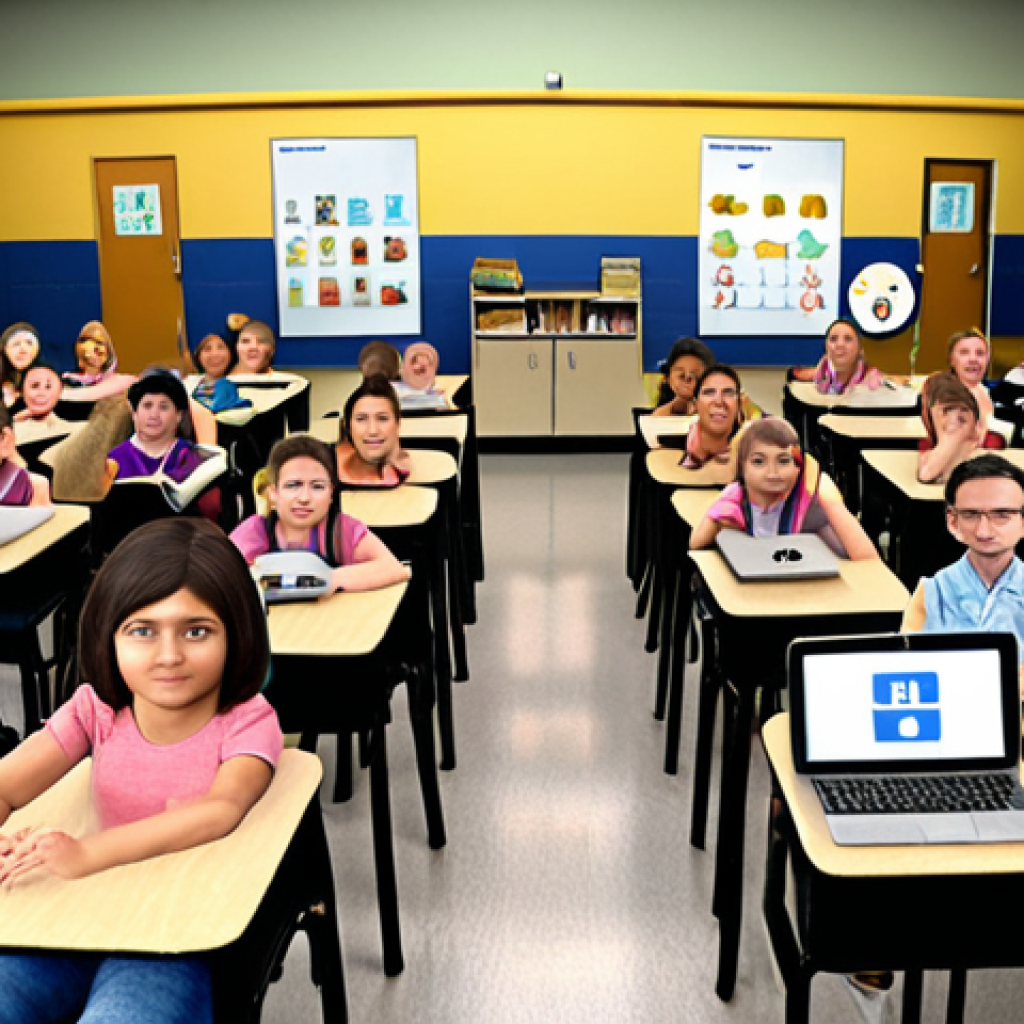 A visually compelling image that transitions from the current challenges in special education to a hopeful, technology-driven future. On one side, depict a diverse group of children with special needs in a classroom setting that subtly hints at limited resources or basic infrastructure. On the other side, seamlessly integrate advanced assistive technologies and AI-powered personalized learning tools transforming their experience – perhaps showing interactive digital interfaces, virtual reality headsets, or smart devices facilitating communication and learning. The overall mood should be one of innovation, breaking barriers, and immense potential, with a focus on individual empowerment.