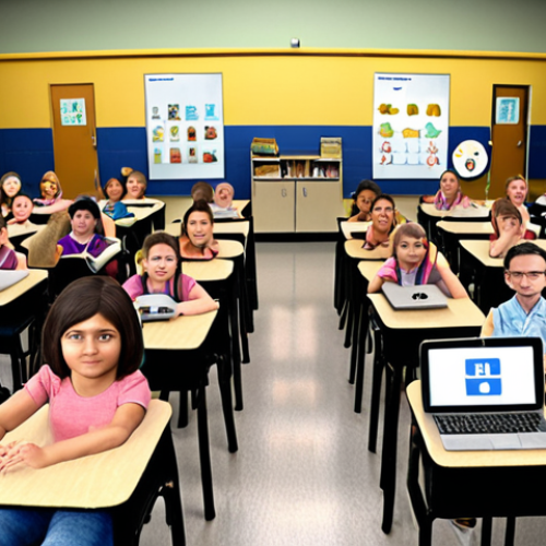 A visually compelling image that transitions from the current challenges in special education to a hopeful, technology-driven future. On one side, depict a diverse group of children with special needs in a classroom setting that subtly hints at limited resources or basic infrastructure. On the other side, seamlessly integrate advanced assistive technologies and AI-powered personalized learning tools transforming their experience – perhaps showing interactive digital interfaces, virtual reality headsets, or smart devices facilitating communication and learning. The overall mood should be one of innovation, breaking barriers, and immense potential, with a focus on individual empowerment.