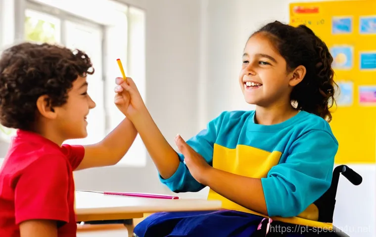 특수교육과 체험 학습 - **Prompt 1: A Vibrant Inclusive Classroom in Portugal**
"A wide shot of a bright, modern classro...