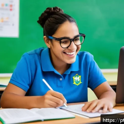 특수교육과 특수교육 데이터 분석 - A modern inclusive classroom in Brazil featuring a diverse group of students with disabilities engag...